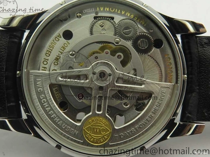 MIROTIME 0510 Efficient Portuguese Tourbillon IW5463 SS ZF Best Edition White Dial on Black Leather Strap 7170
